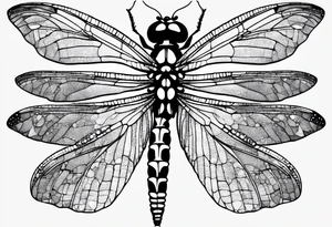 Dragonfly with name Okah and Heather tattoo idea