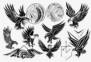 kora mountains eagles tattoo idea