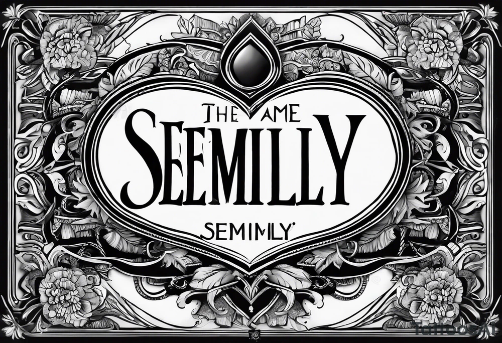 the name semilly written with a heart tattoo idea