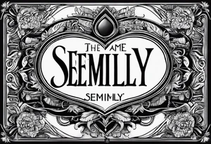 the name semilly written with a heart tattoo idea