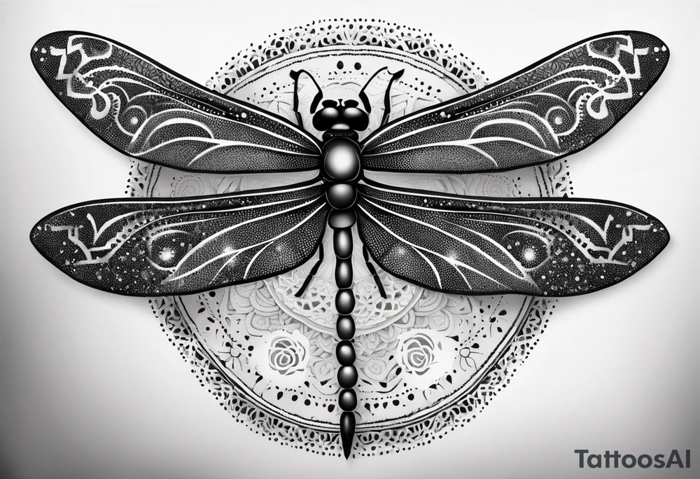 dragonfly and mandala tattoo idea