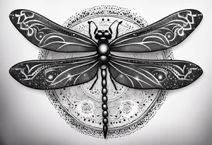 dragonfly and mandala tattoo idea