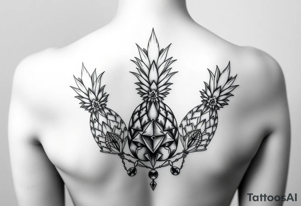 pineapple crowns diamonds vagina anus tattoo idea