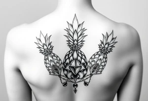 pineapple crowns diamonds vagina anus tattoo idea