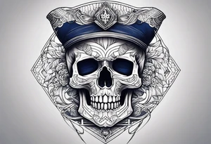 Coverup navy theme skull tattoo idea