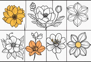 March April June November December birth flowers family tattoo tattoo idea