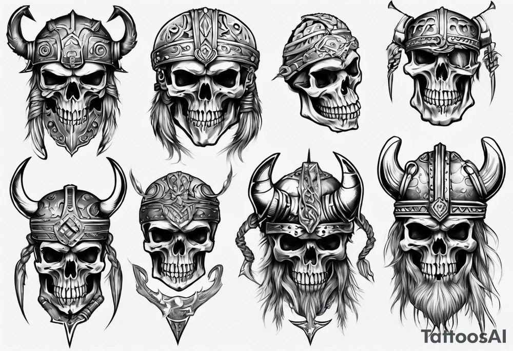i want a tattoo of a big viking skeleton head tattoo idea