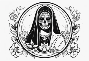 Minimalist Santa Muerte tattoo idea