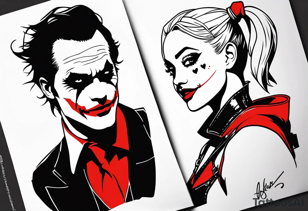 joker and harley quinn tattoo idea
