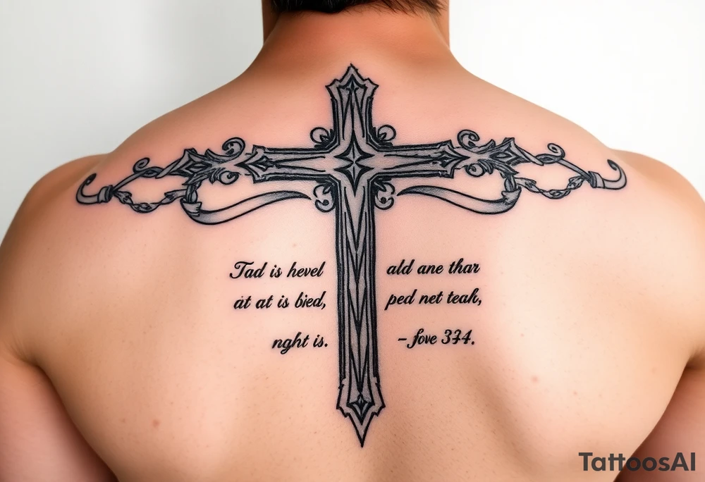 Cross adding on psalm 34 tattoo idea