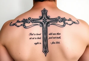 Cross adding on psalm 34 tattoo idea
