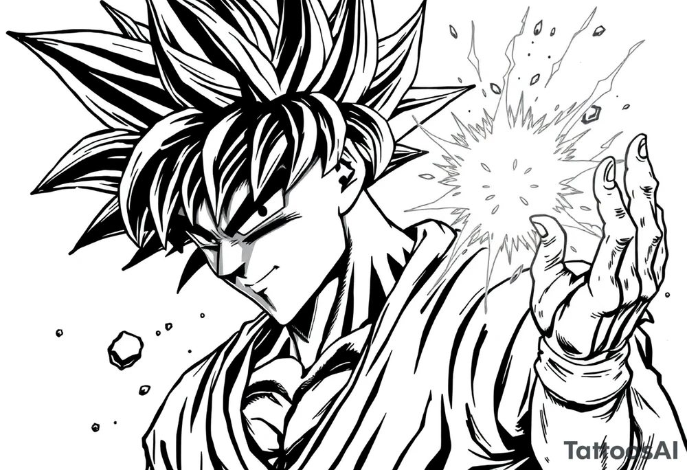 legendary dragonball z scene with energy aura and power effects tattoo idea
