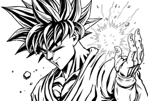 legendary dragonball z scene with energy aura and power effects tattoo idea