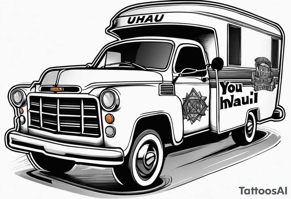 Text: you will never see a uhaul behind a hearse tattoo idea