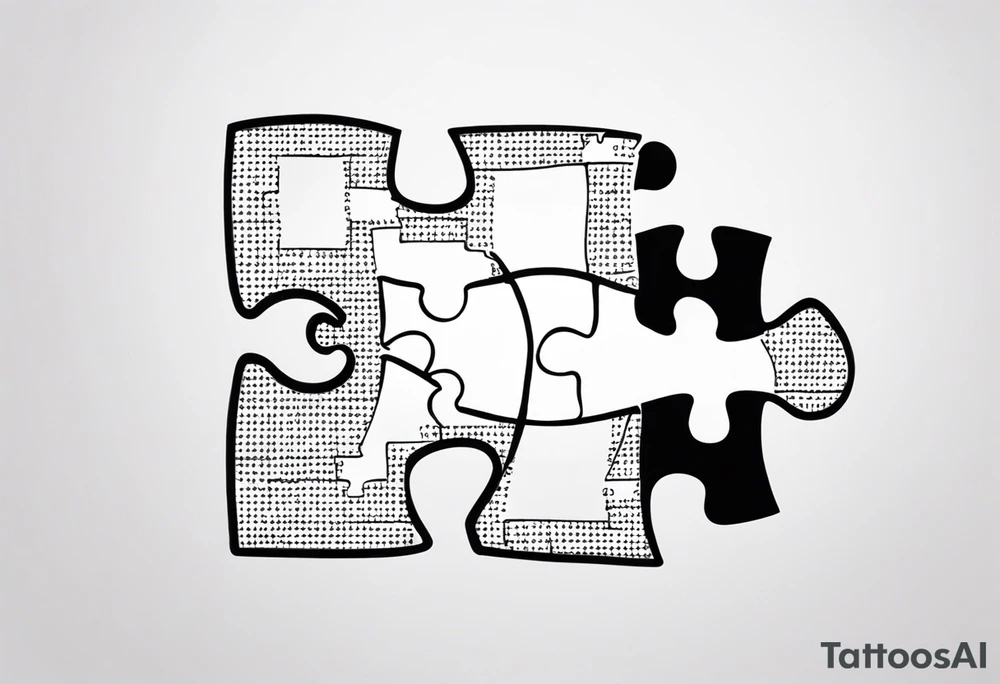 delicate puzzle piece with only one puzzle piece and incorporates the handwritten words "to my favorite sister" tattoo idea