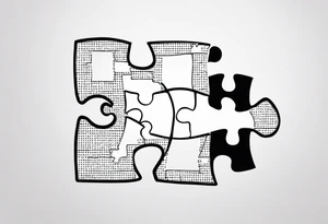 delicate puzzle piece with only one puzzle piece and incorporates the handwritten words "to my favorite sister" tattoo idea