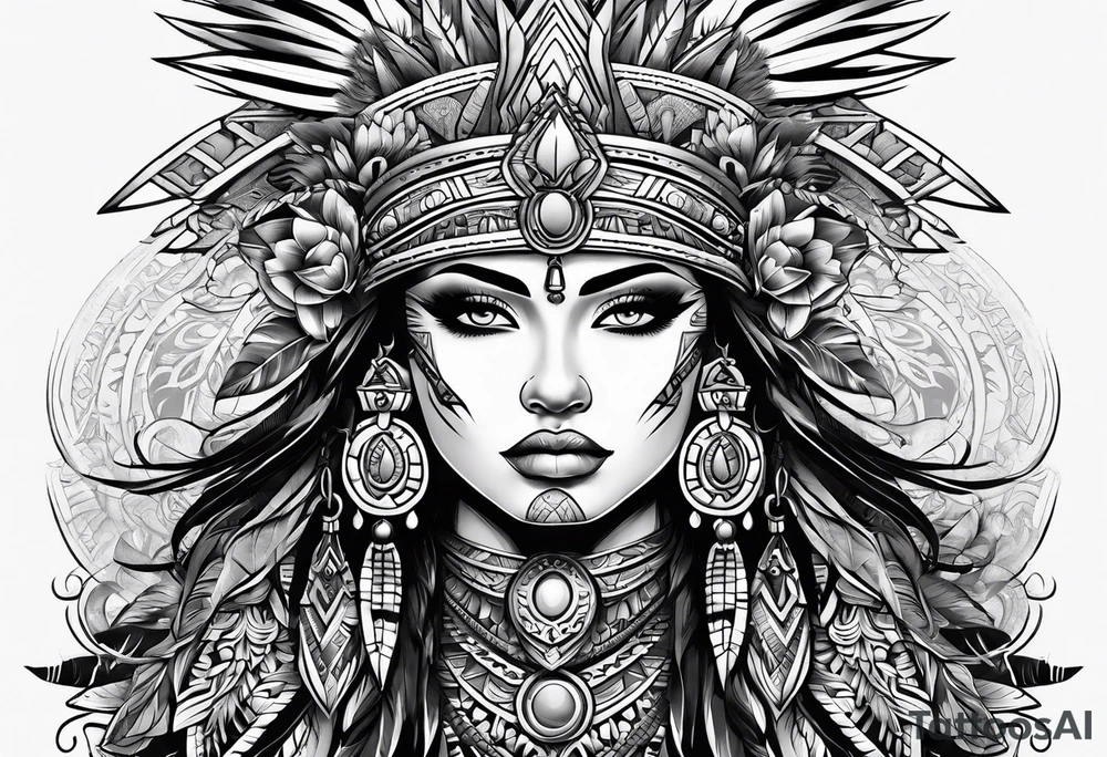 Warrior Aztec princess, tattoo idea