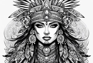 Warrior Aztec princess, tattoo idea