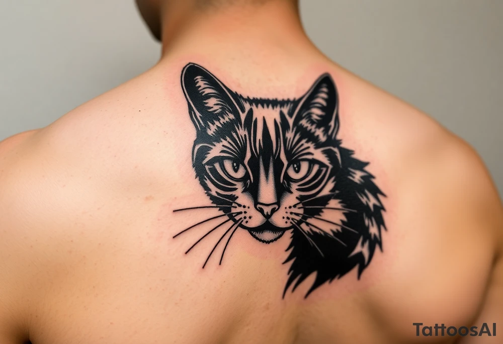 black cat tattoo idea