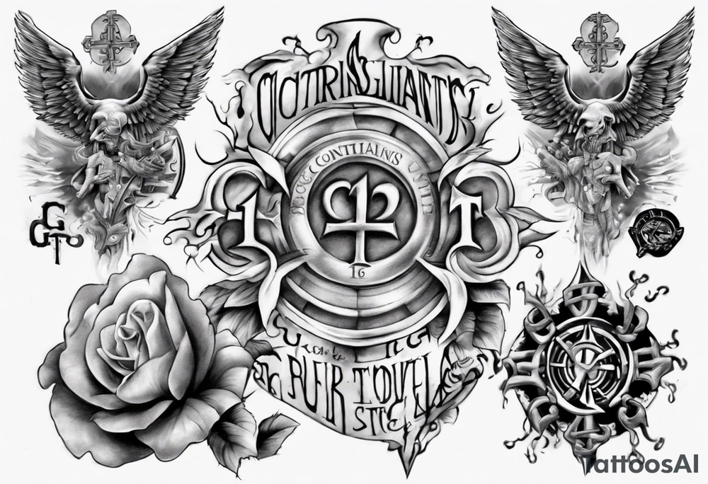 Corinthians 16:13 Theme back piece tattoo idea