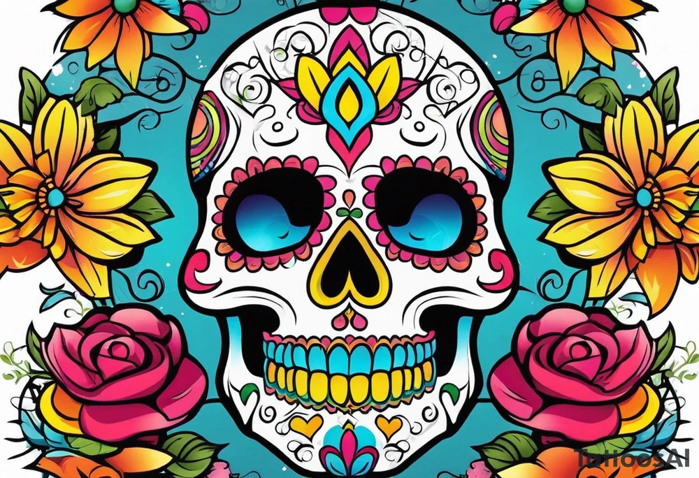 Sugar skull tattoo idea