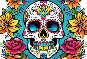 Sugar skull tattoo idea