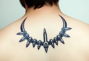 waxing crescent, bullets, music tattoo idea