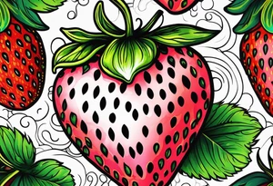 Individual Strawberry tattoo idea