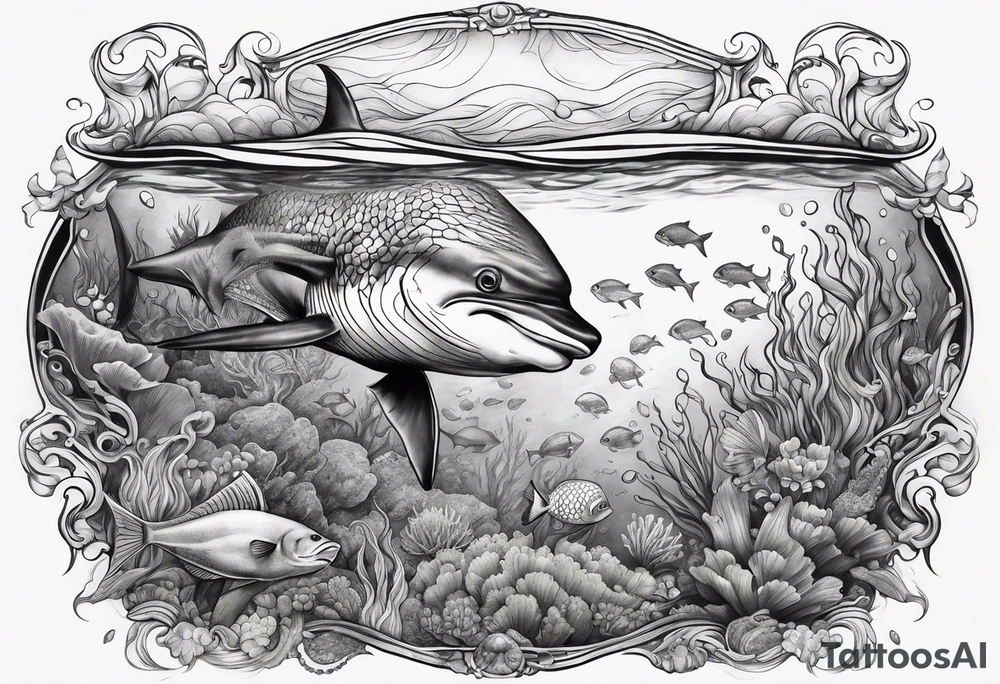 under water ocean scene tattoo idea