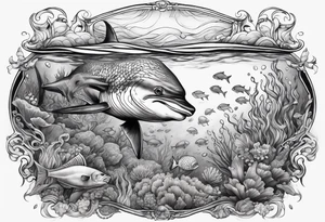under water ocean scene tattoo idea