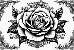 The word NoLuv with clouds and a dead rose around it tattoo idea