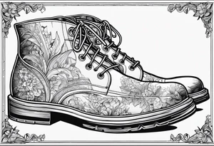 Outline the boot of the region of  Calabria map tattoo idea