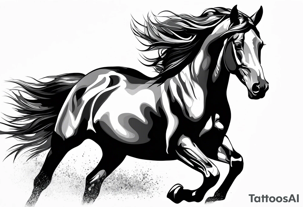 Horse portrait no shading tattoo idea
