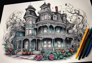 disney haunted mansion tattoo idea