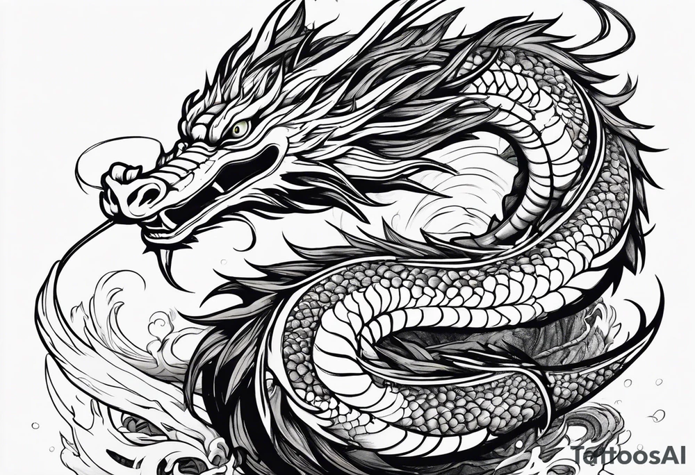 Haku from Spirited Away in dragon form tattoo idea