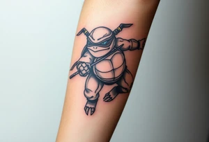 Flying ninja monkey turtle tattoo idea