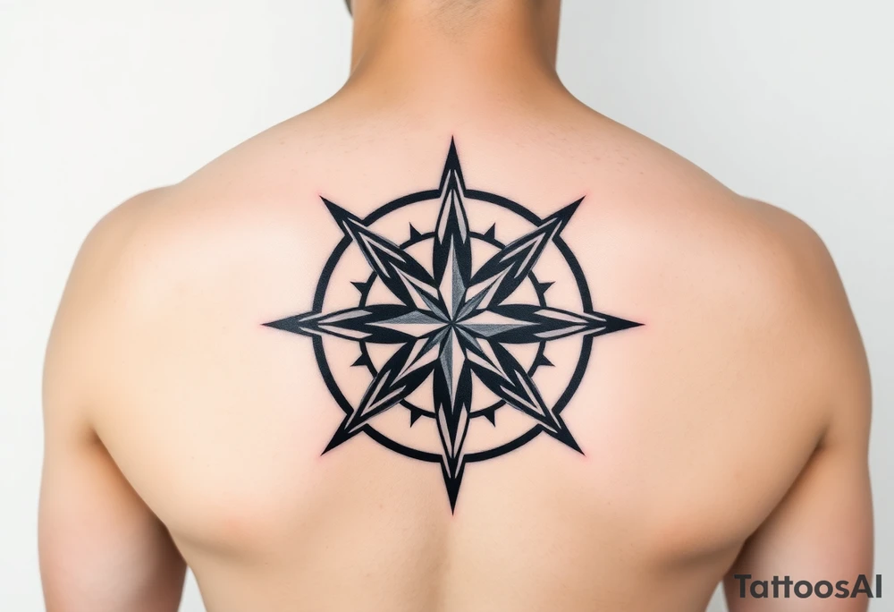 Double layered Compass rose tattoo idea