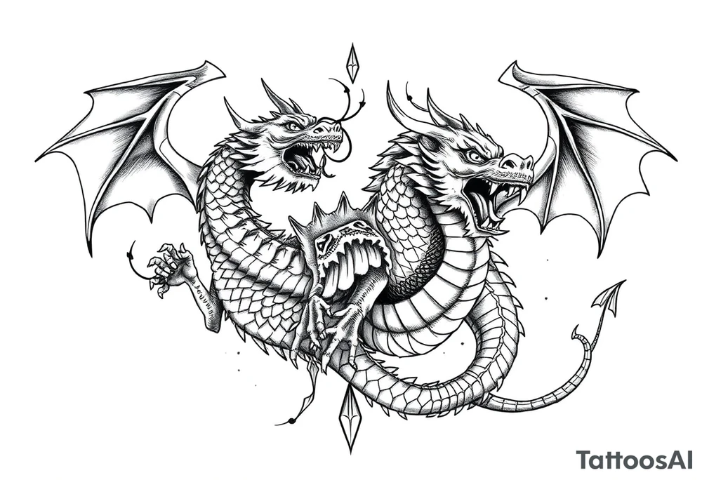 roaring dragons tattoo idea