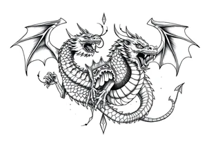 roaring dragons tattoo idea