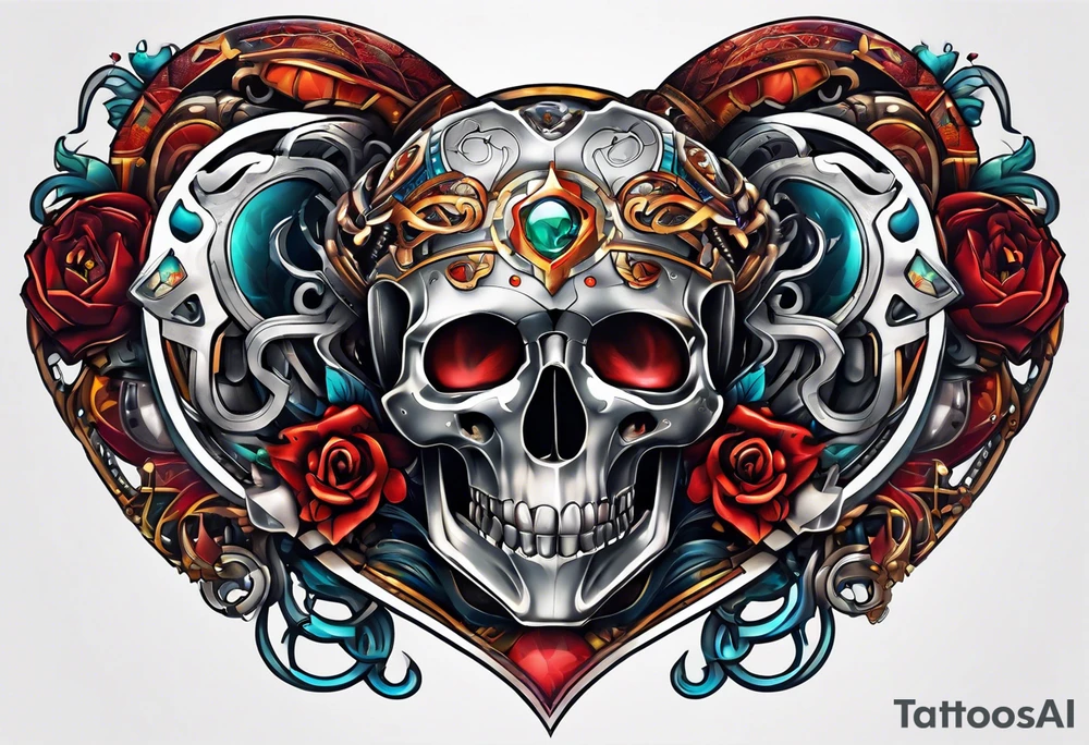 AI Tech heart and mind tattoo idea
