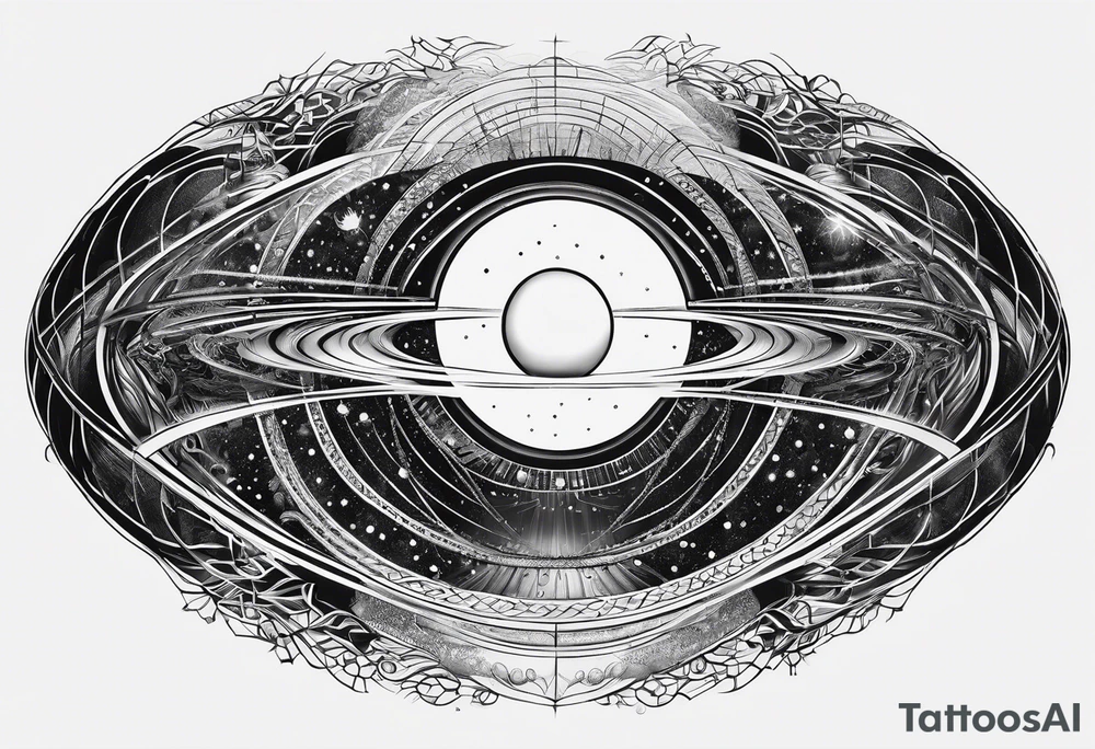 Fine line small wormhole tattoo idea