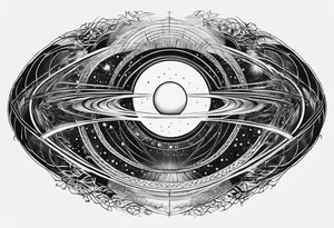 Fine line small wormhole tattoo idea