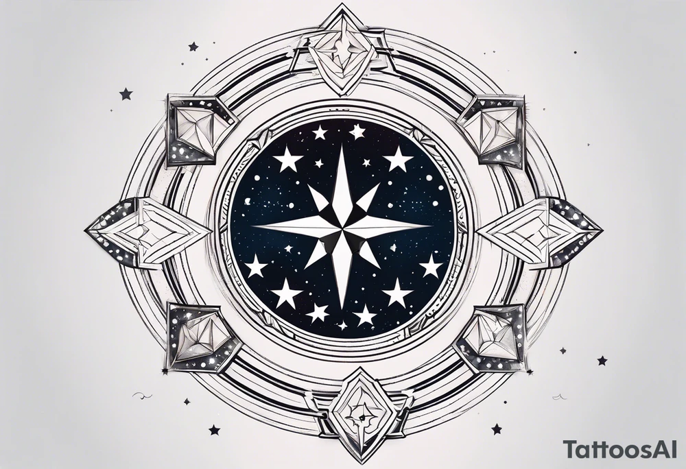 3 stars space art tattoo with deep meaning of happy future and hope tattoo idea