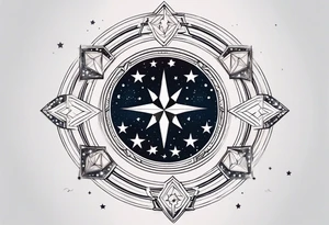 3 stars space art tattoo with deep meaning of happy future and hope tattoo idea