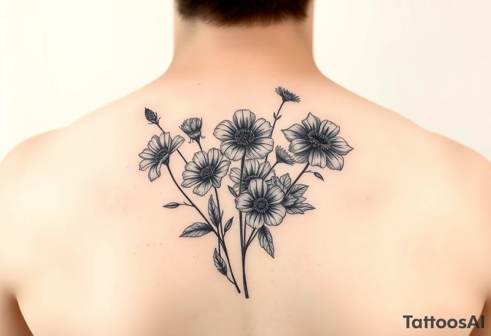 Watercolor wildflowers tattoo idea