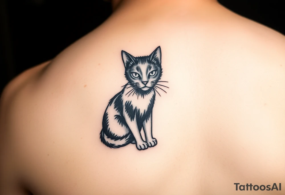 black cat tattoo idea