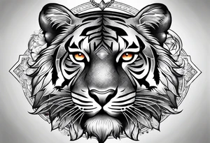 Compass tiger tattoo idea