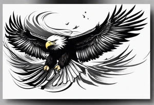 Majestic flying eagle tattoo idea