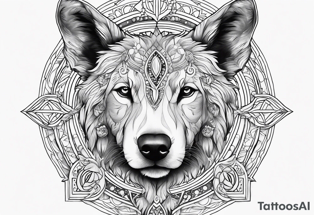 Animal cute , celestial, cross, tattoo idea