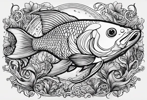 manly fish tattoo idea